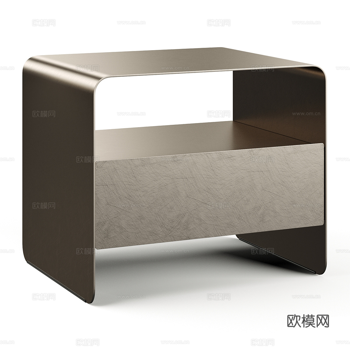 现代轻奢金属床头柜3d模型