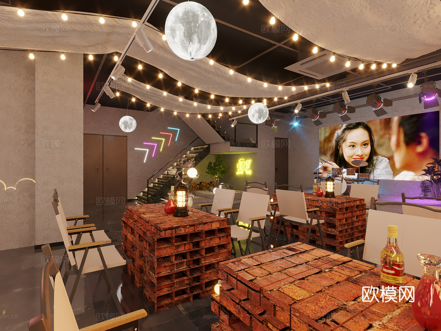工业风精酿酒吧3d模型