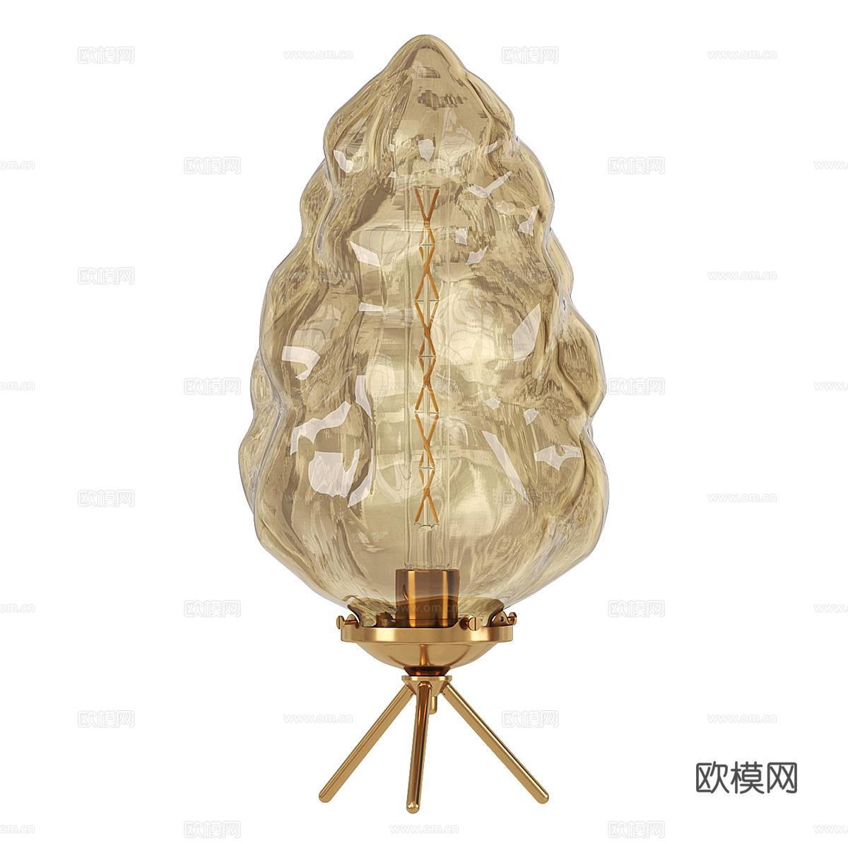 现代简约轻奢台灯 台灯 简约台灯 玻璃台灯 灯3d模型