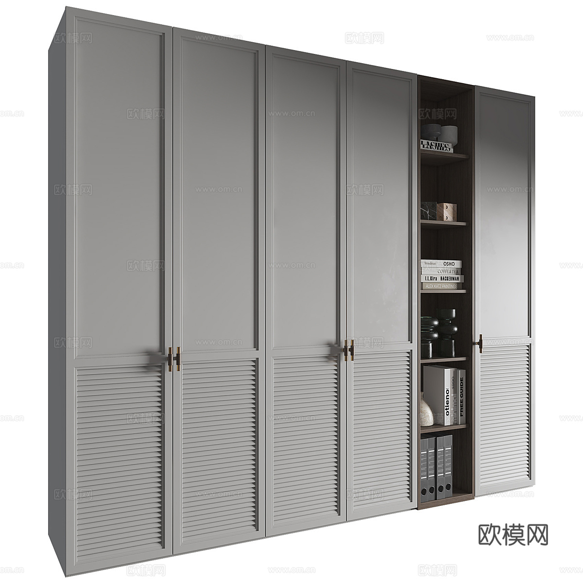 现代意式开门衣柜3d模型