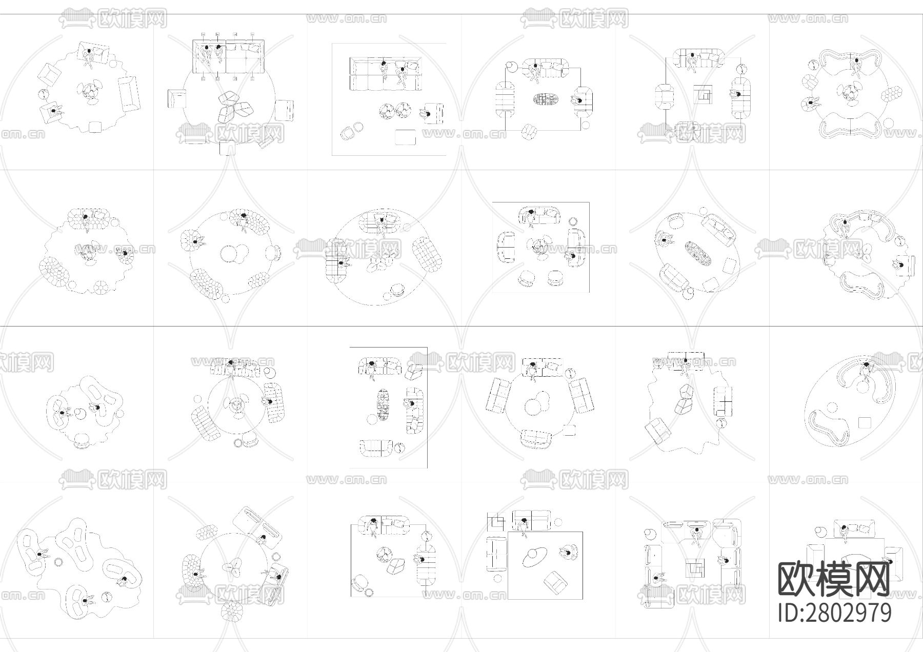 现代ROCHE BOBOIS罗奇堡平面+CAD图库下载（渲染图4）