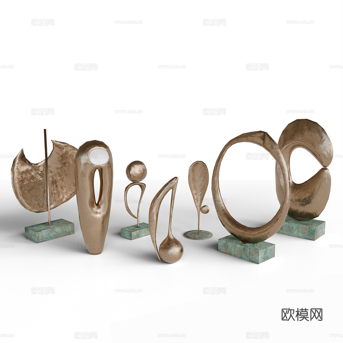 现代简约轻奢雕塑  雕塑  简约雕塑3d模型