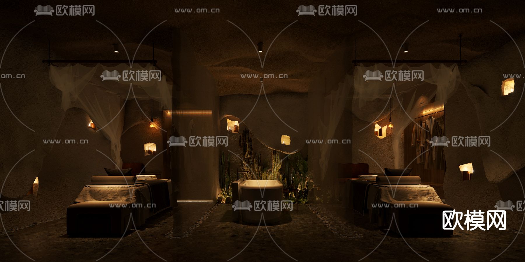 侘寂美容院 SPA护理房3d模型下载