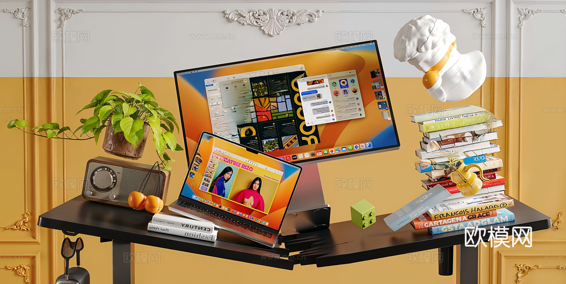 现代简约办公桌 桌子3d模型