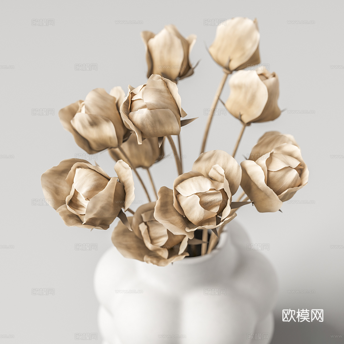 现代意式花瓶花艺3d模型