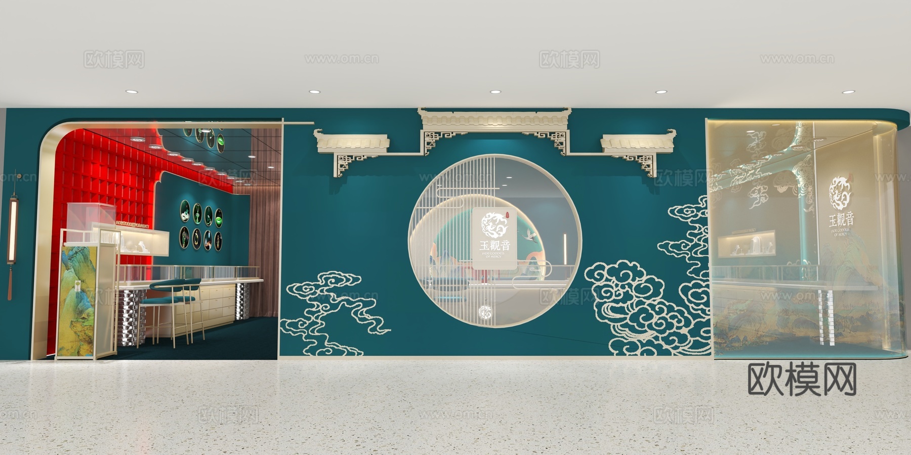 现代珠宝店_玉观音_珠宝柜台3D模型3d模型