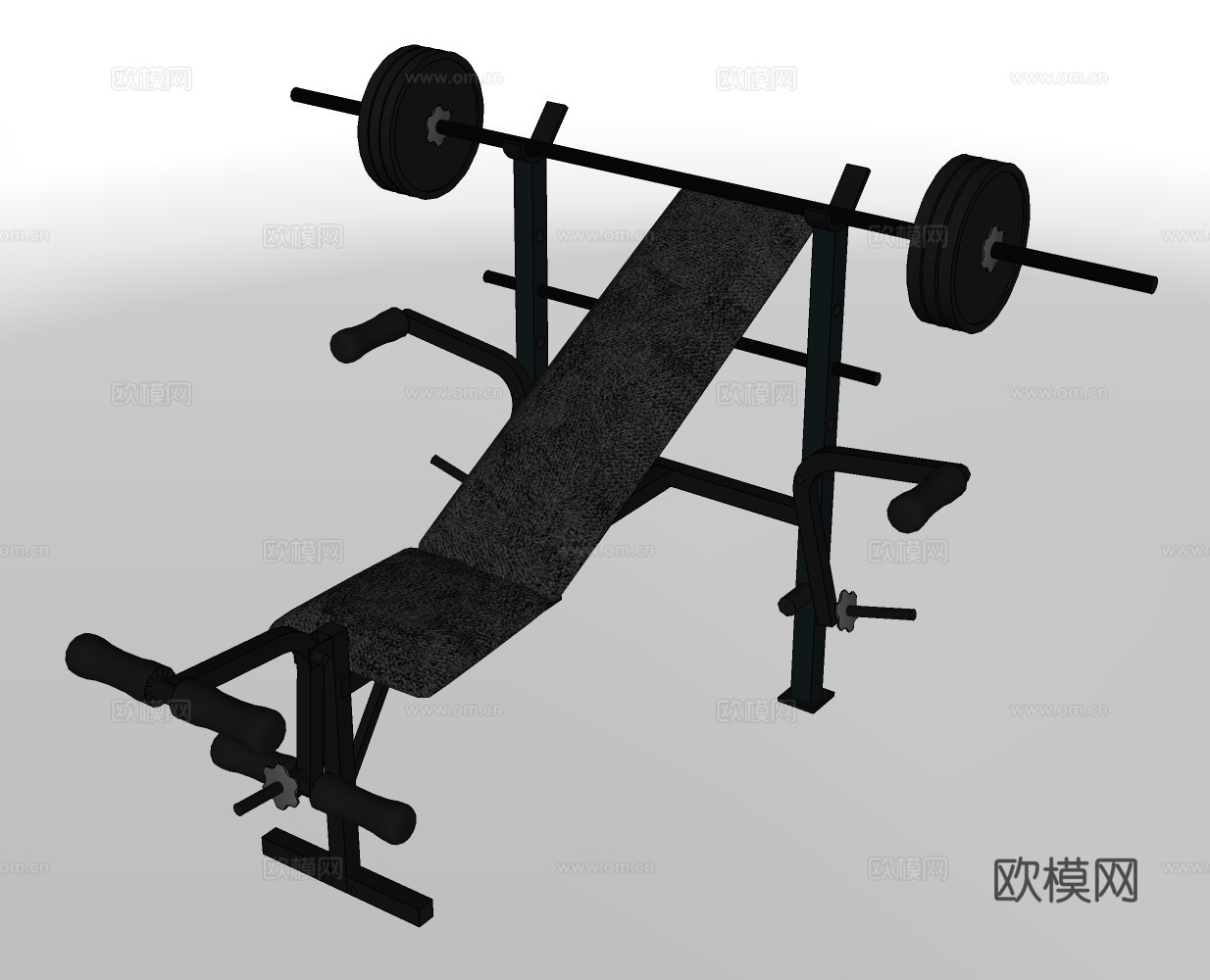 现代健身器材su模型下载