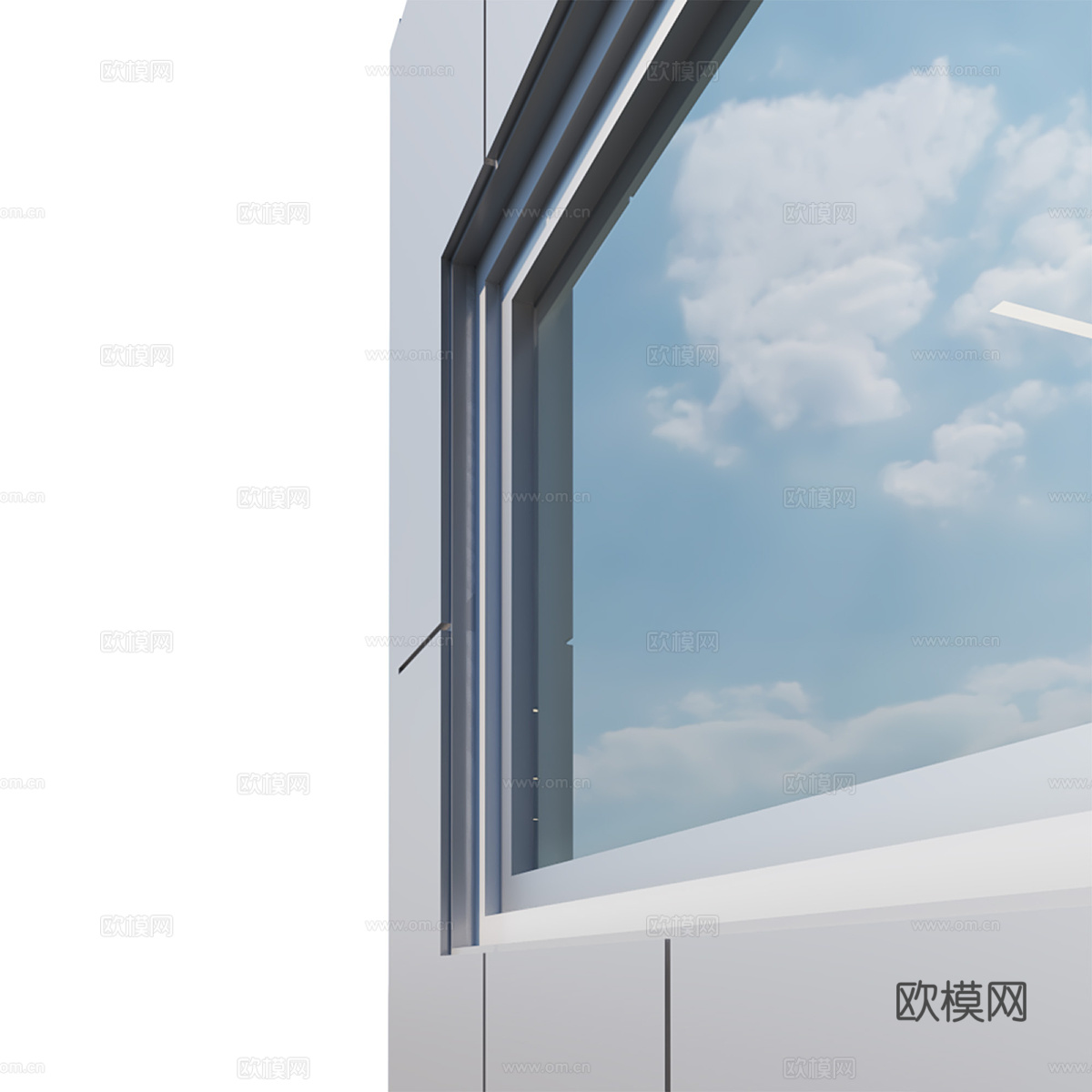 现代极简办公楼 写字楼 建筑外观3d模型