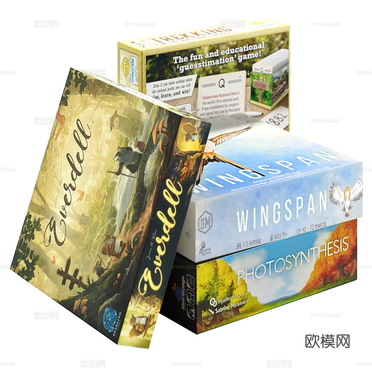 现代棋盘游戏套装3d模型