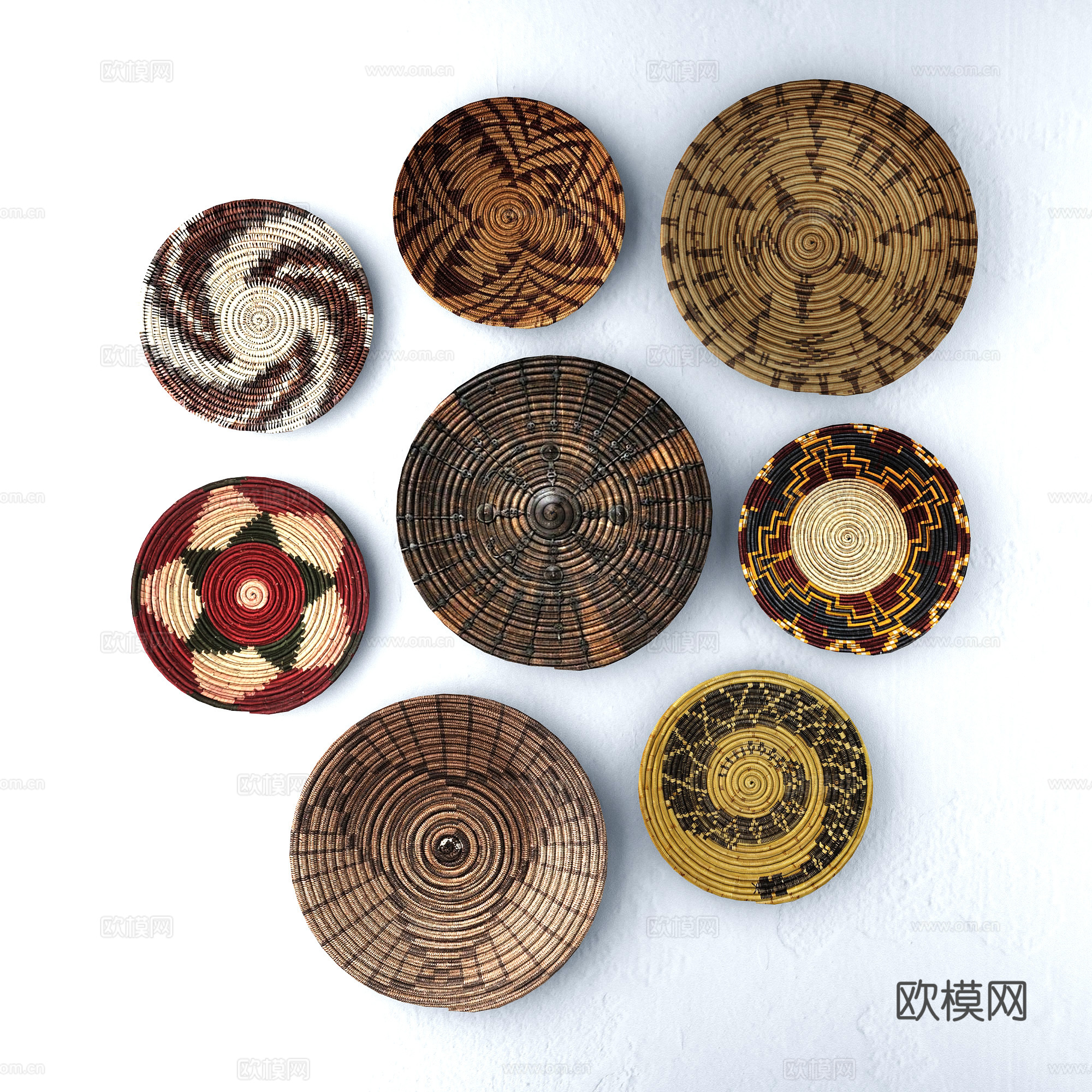 现代轻奢墙饰挂件su模型下载