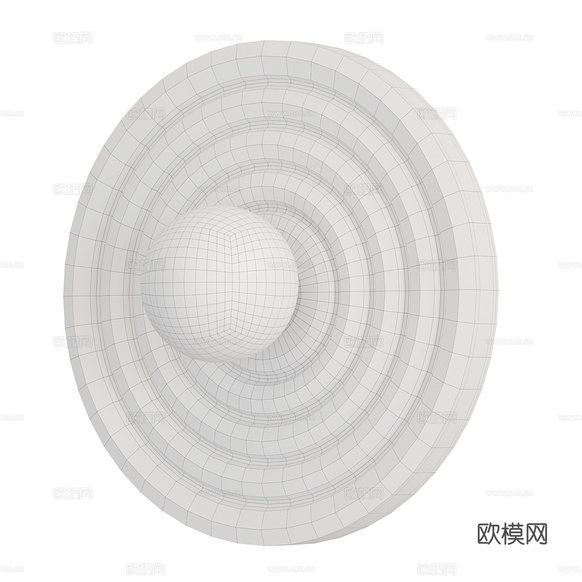 現(xiàn)代意式大理石圓盤裝飾壁燈3d模型下載(渲染圖4)