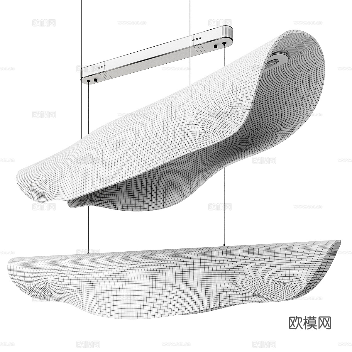 现代轻奢亚克力装饰吊灯3d模型