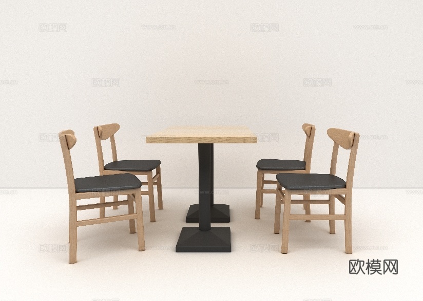 餐饮店桌椅3d模型