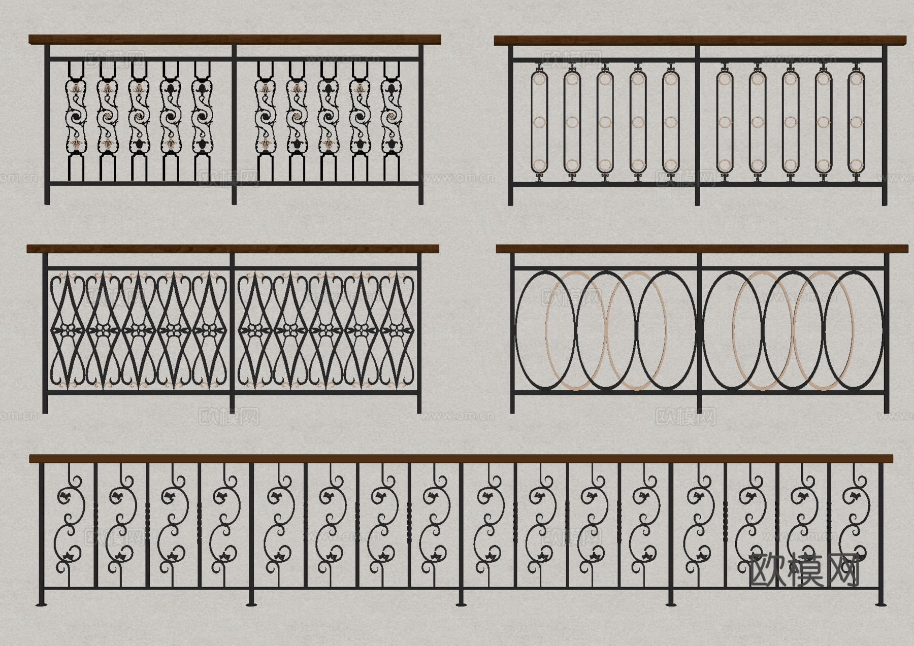 金属栏杆 围栏 栅栏 护栏su模型