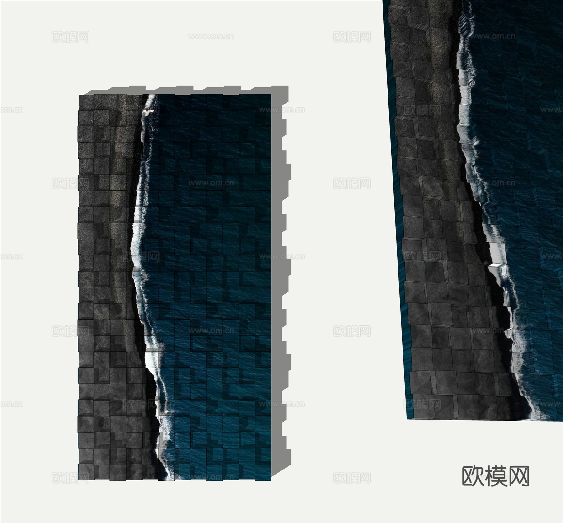 现代造型墙面su模型下载