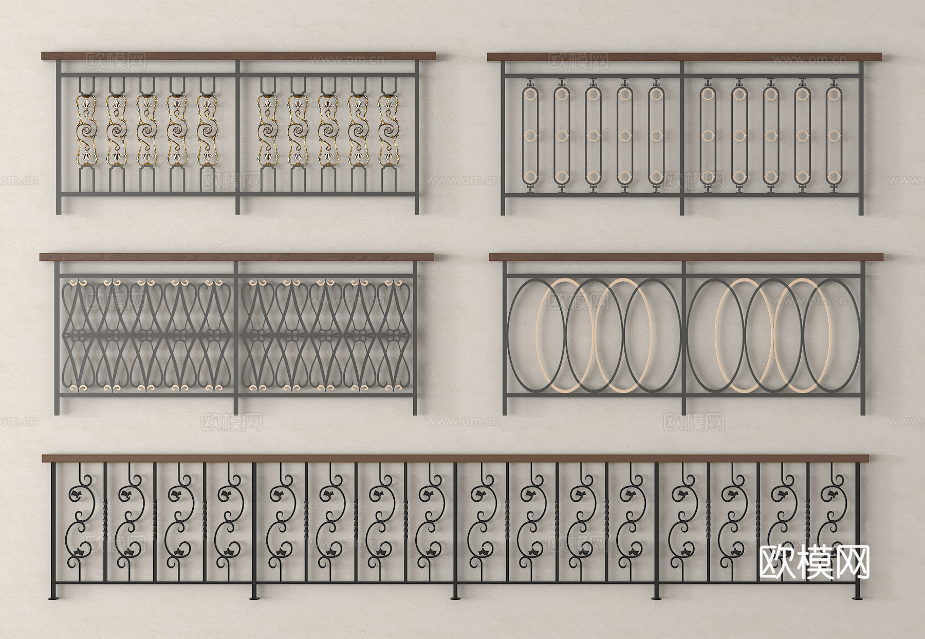金属栏杆 围栏 栅栏 护栏su模型