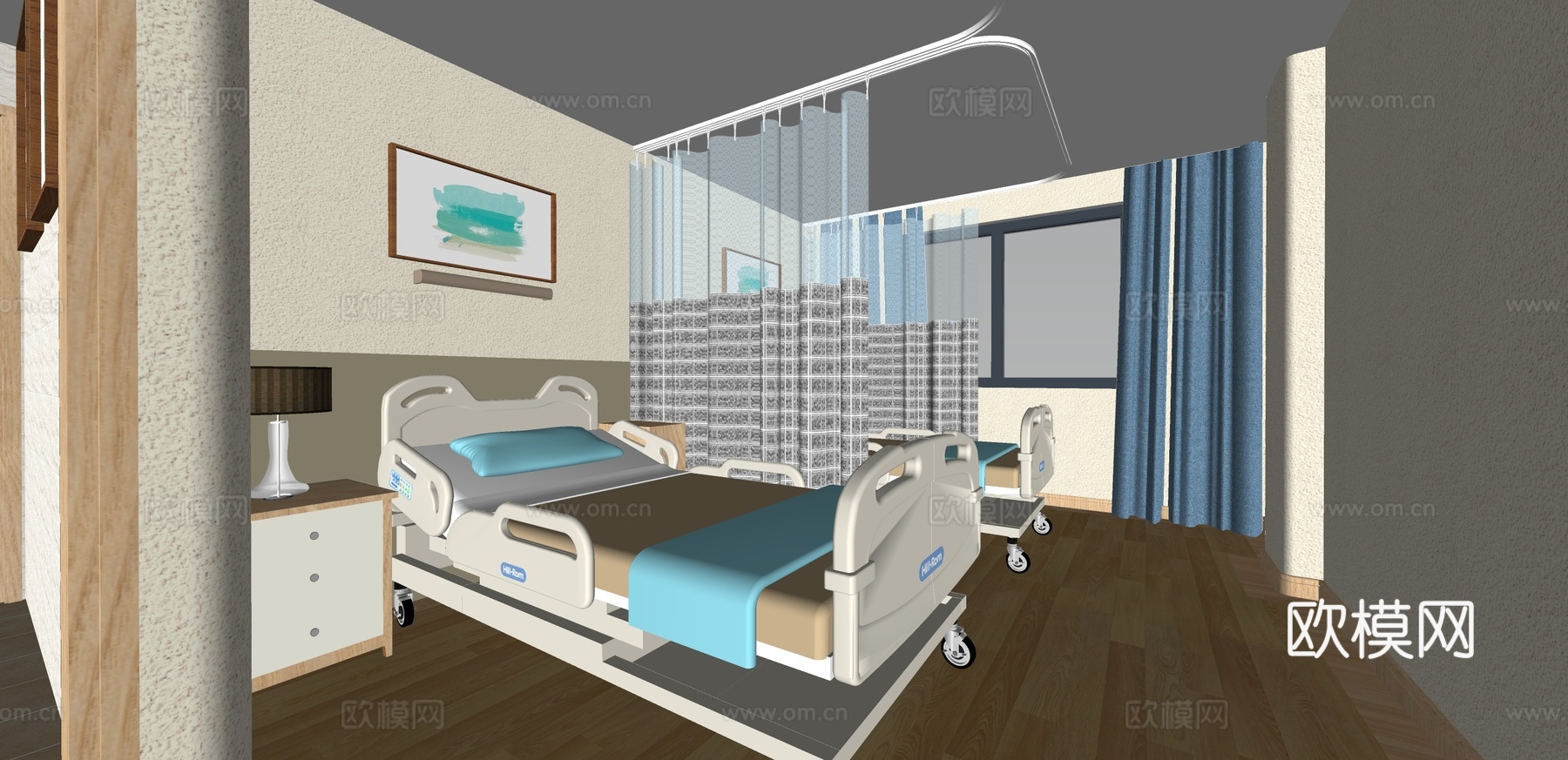 现代养老院su模型下载