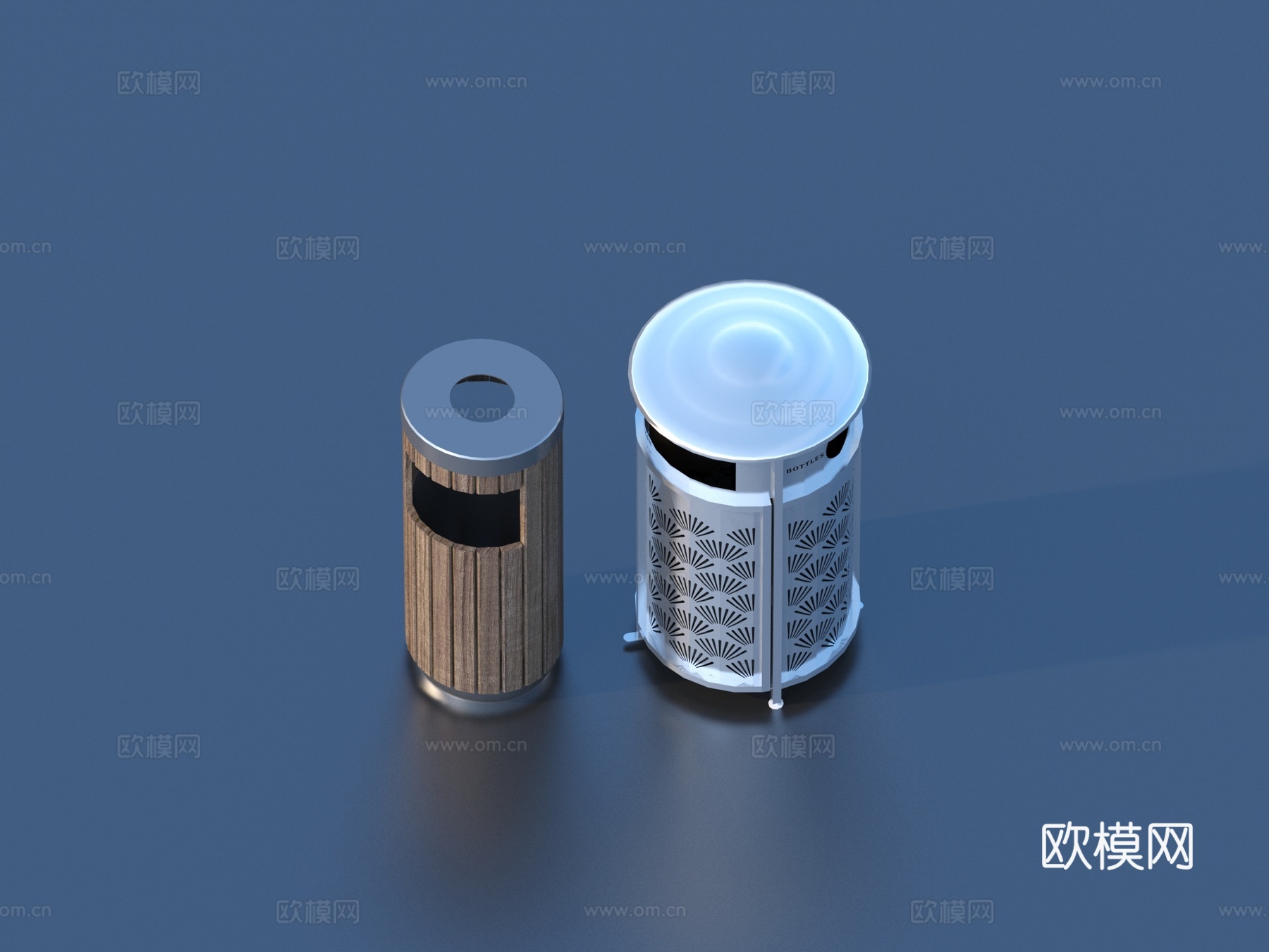 回收桶 垃圾桶 小品3d模型