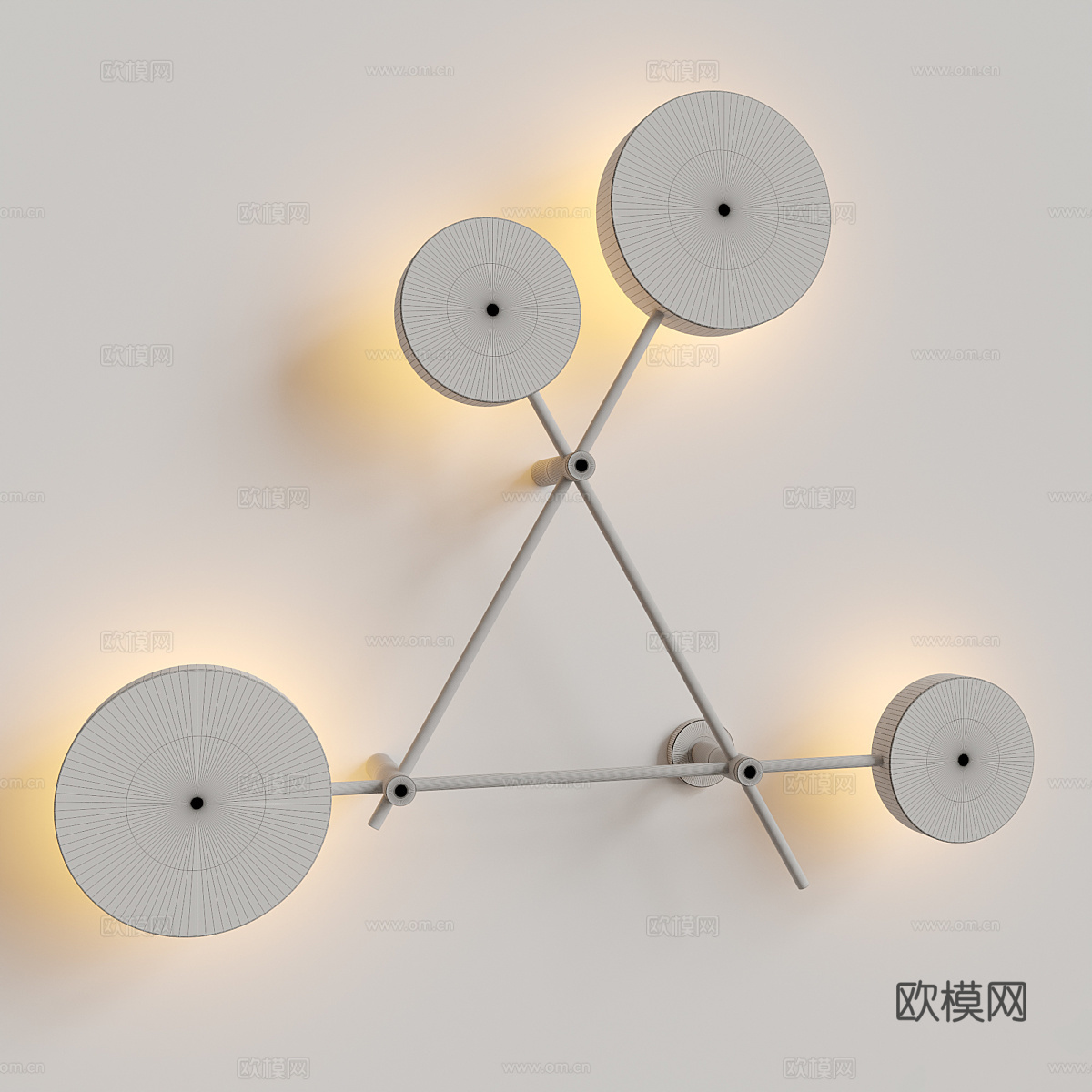 现代极简金属装饰壁灯3d模型