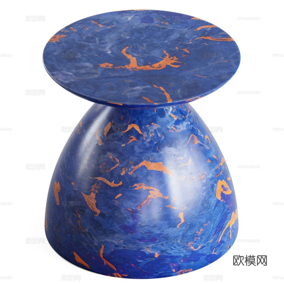 现代艺术大理石圆边几3d模型
