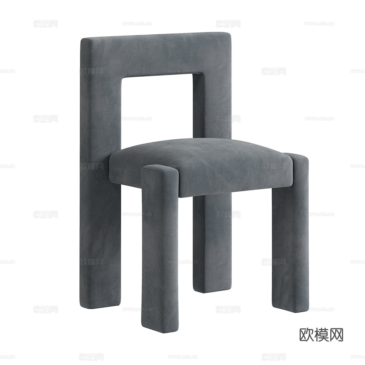 现代意式奶油风布艺椅子3d模型