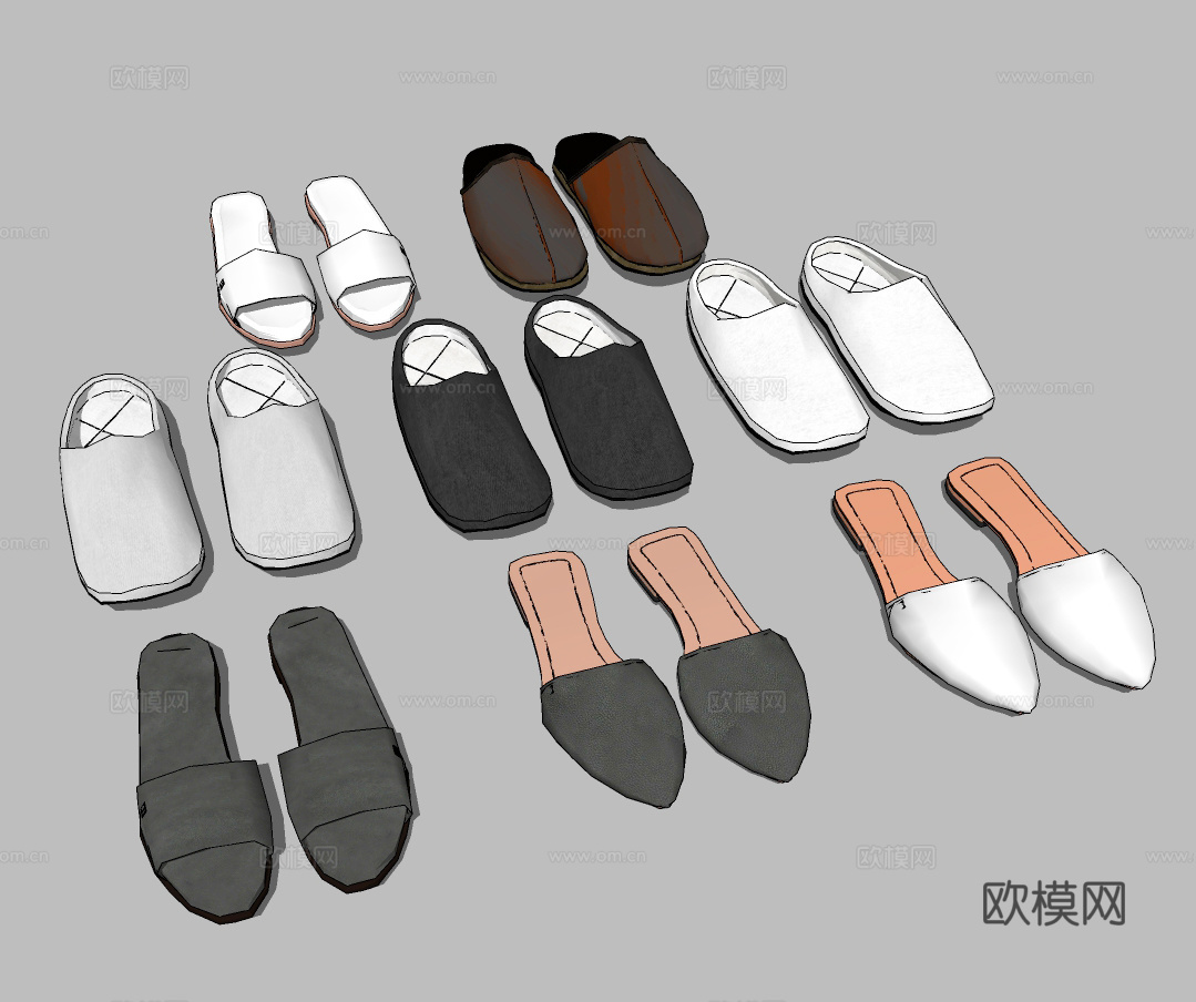 现代休闲鞋su模型