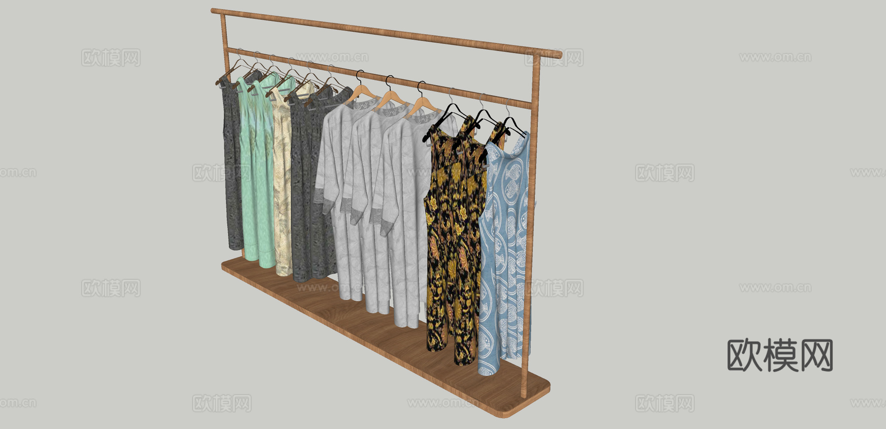 现代布艺衣服su模型
