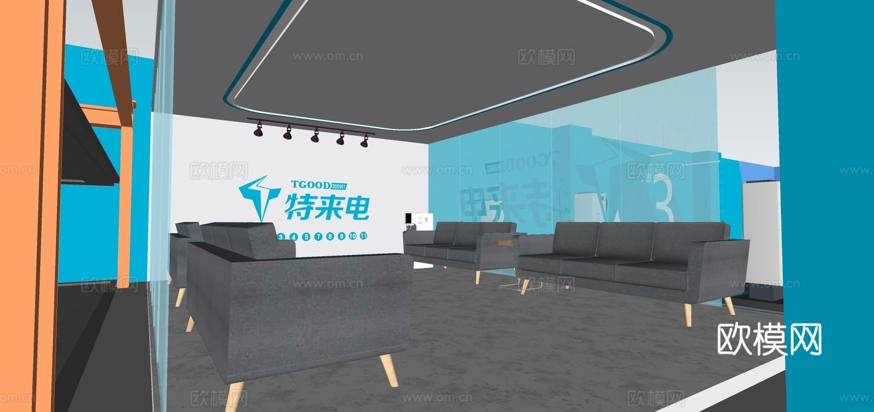 现代停车场地下车库su模型下载