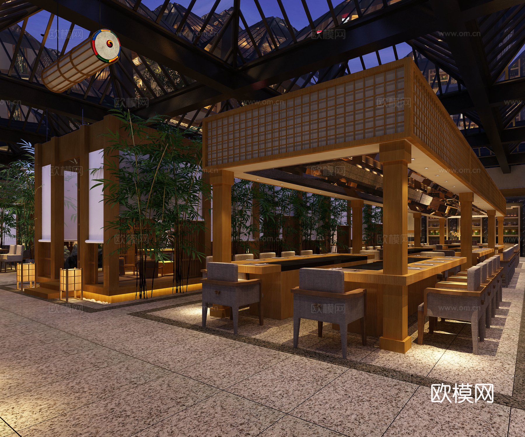 餐廳3d模型下載（渲染圖2）