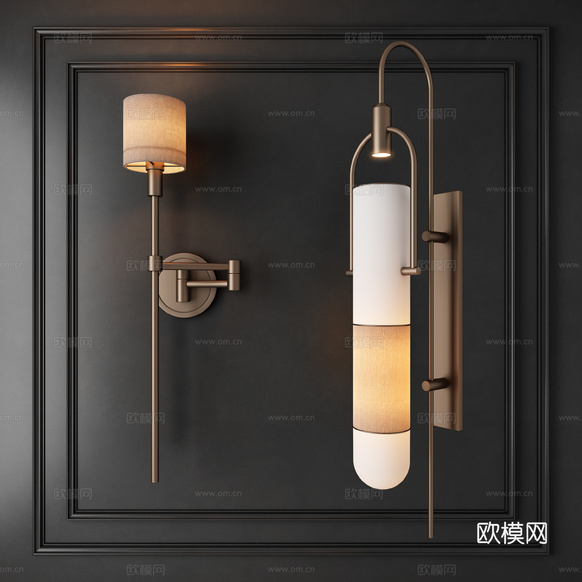 現(xiàn)代壁燈組合3d模型下載