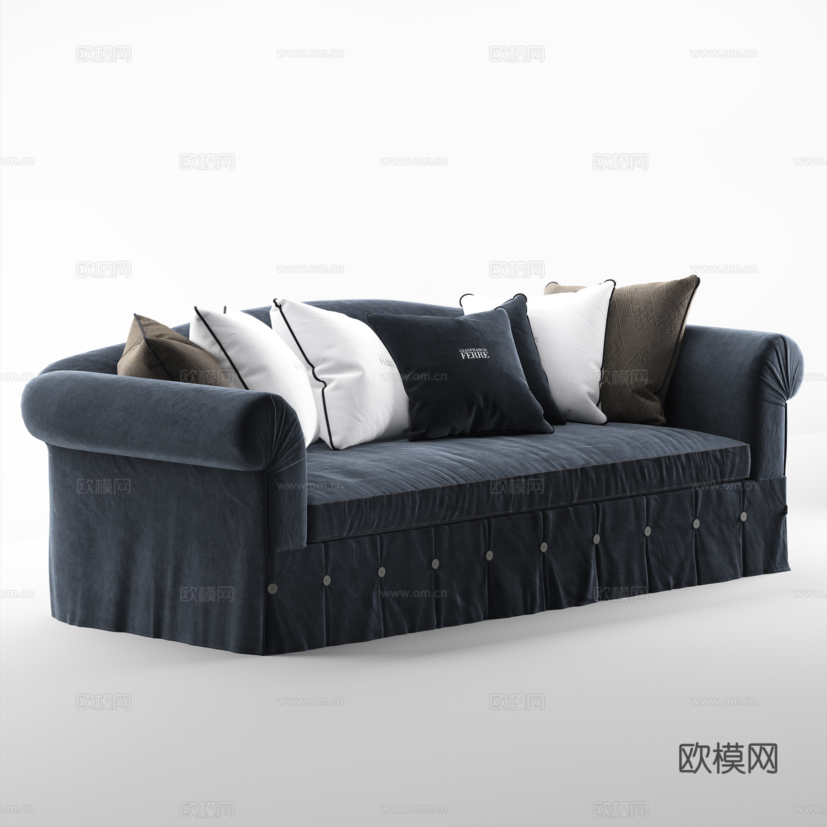 现代布艺双人沙发3d模型