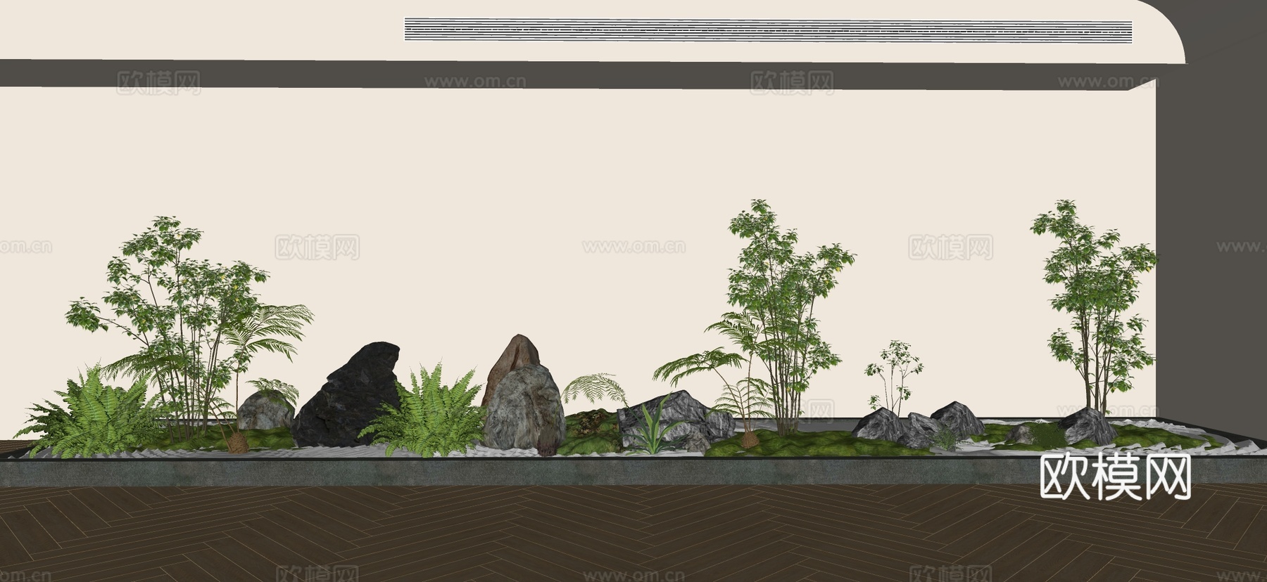 室内景观 景观小品 室内造景 植物堆 植物组合 庭院小品su模型