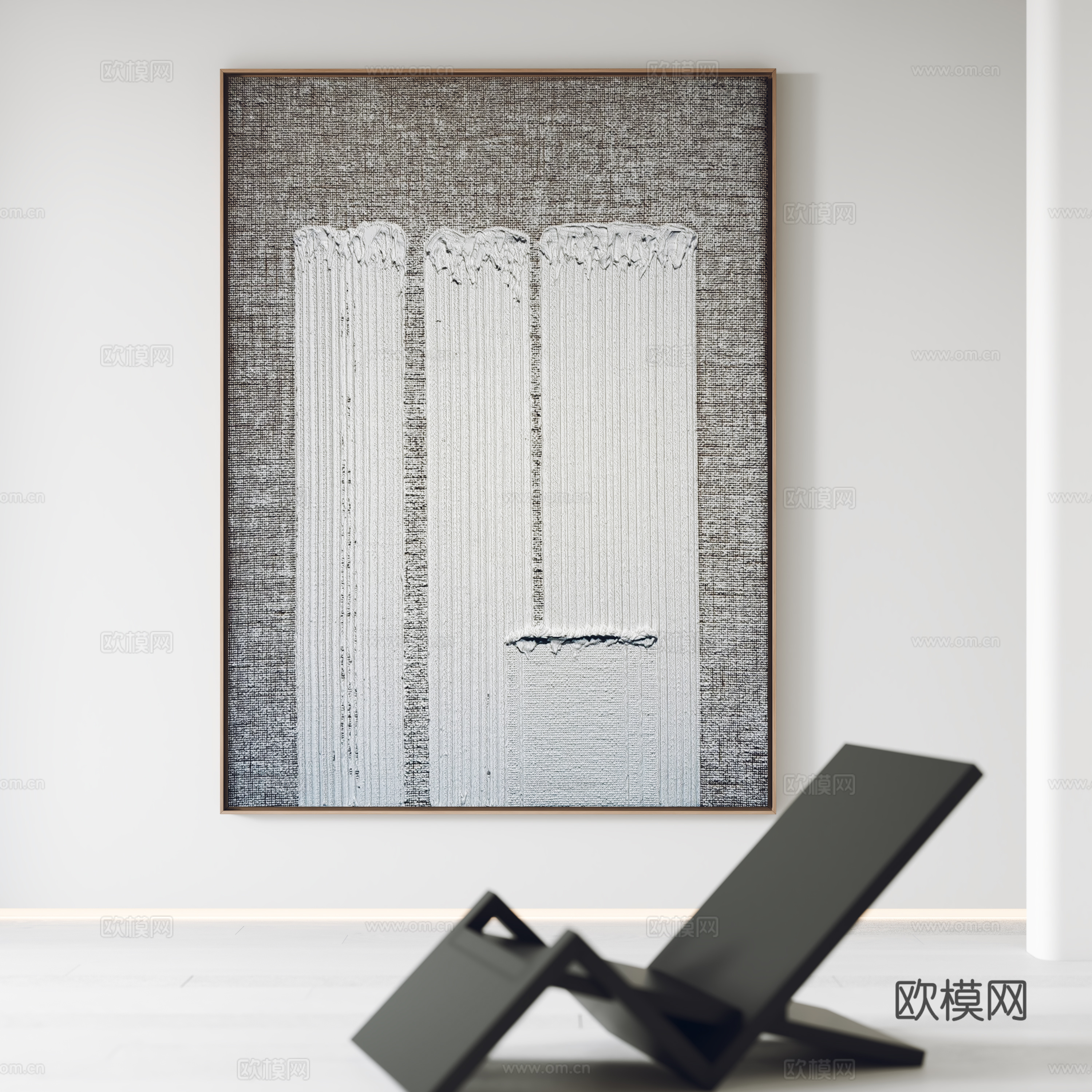 现代挂画 装饰画 休闲椅3d模型