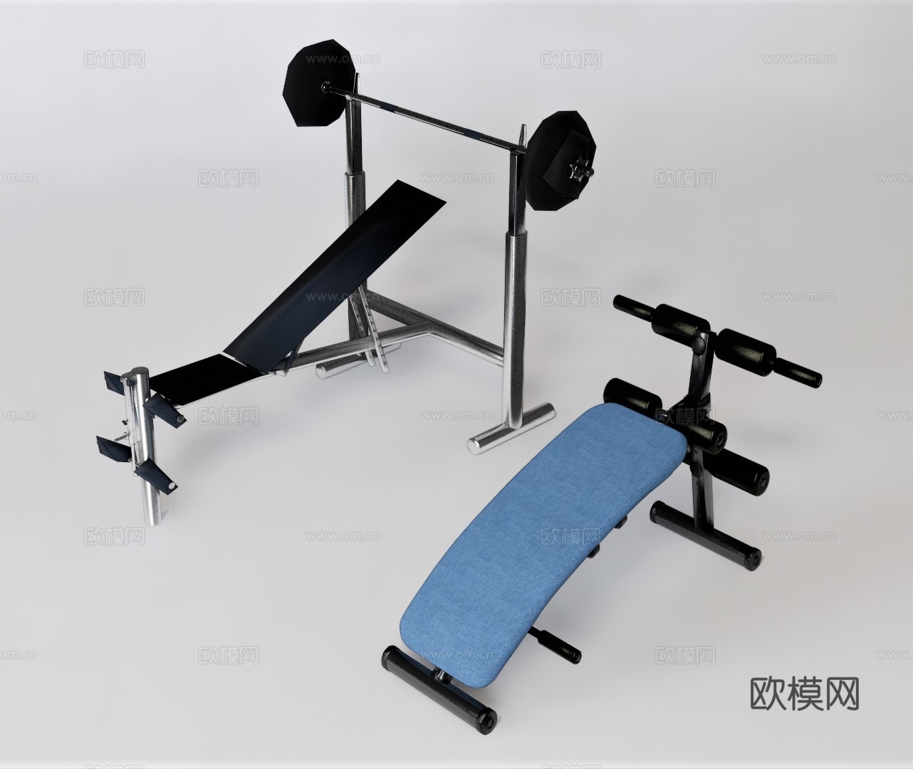 现代健身器材su模型下载