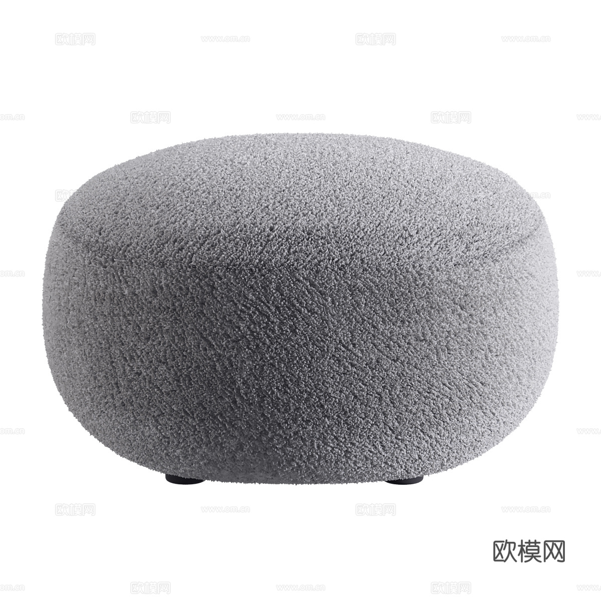 现代奶油风布艺沙发凳 脚凳3d模型