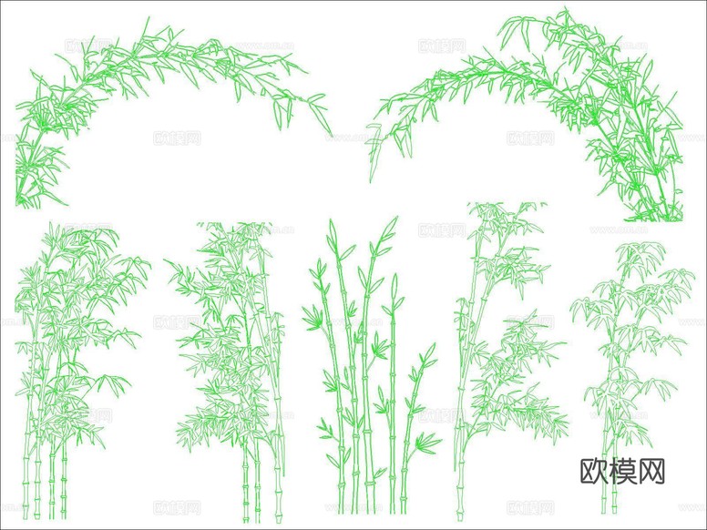 竹子cad施工圖下載(渲染圖1)