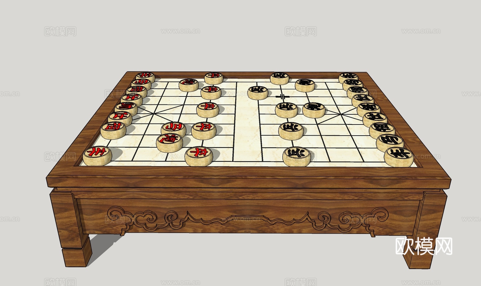 中式象棋组合su模型下载