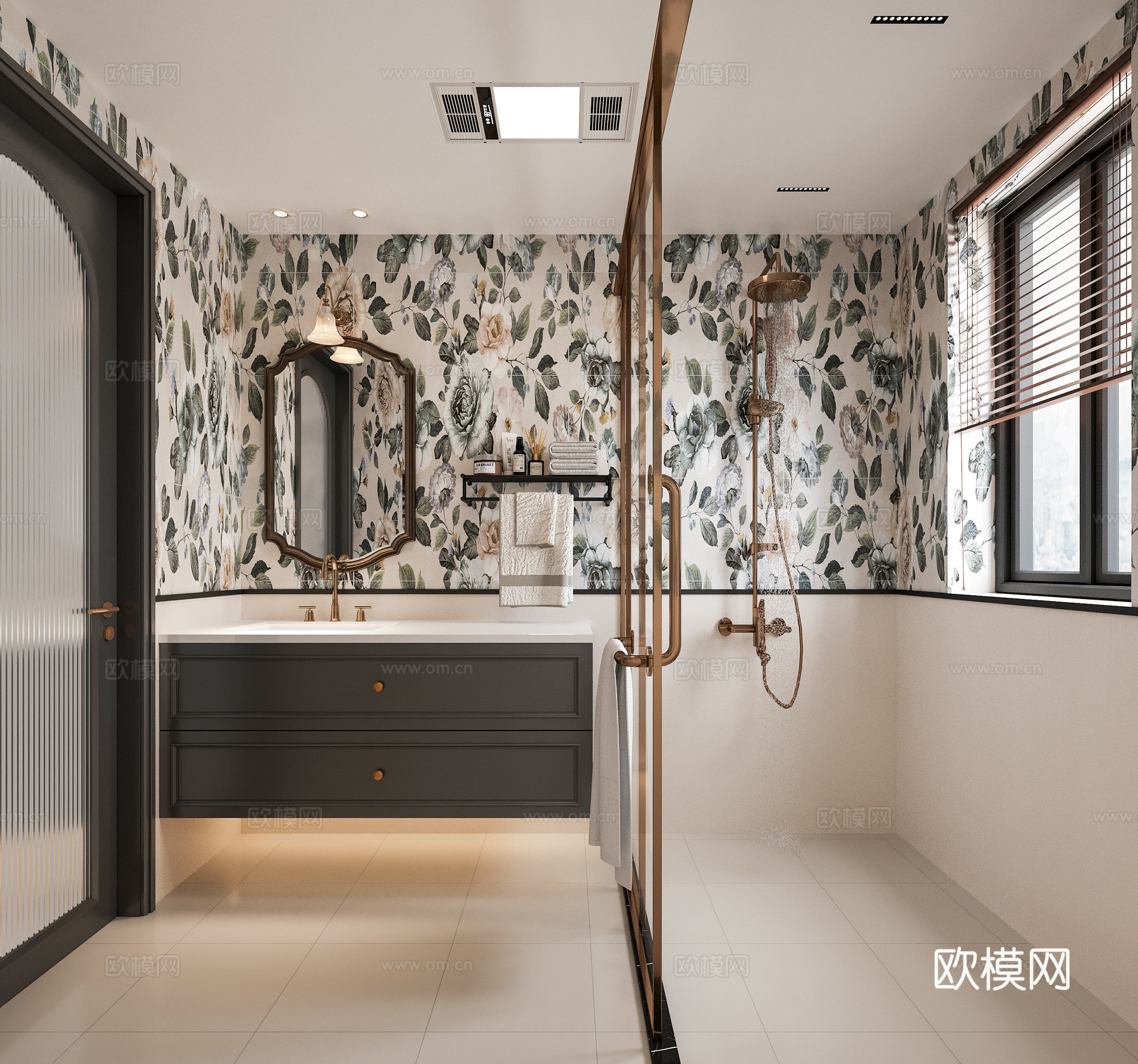法式卫生间su模型下载
