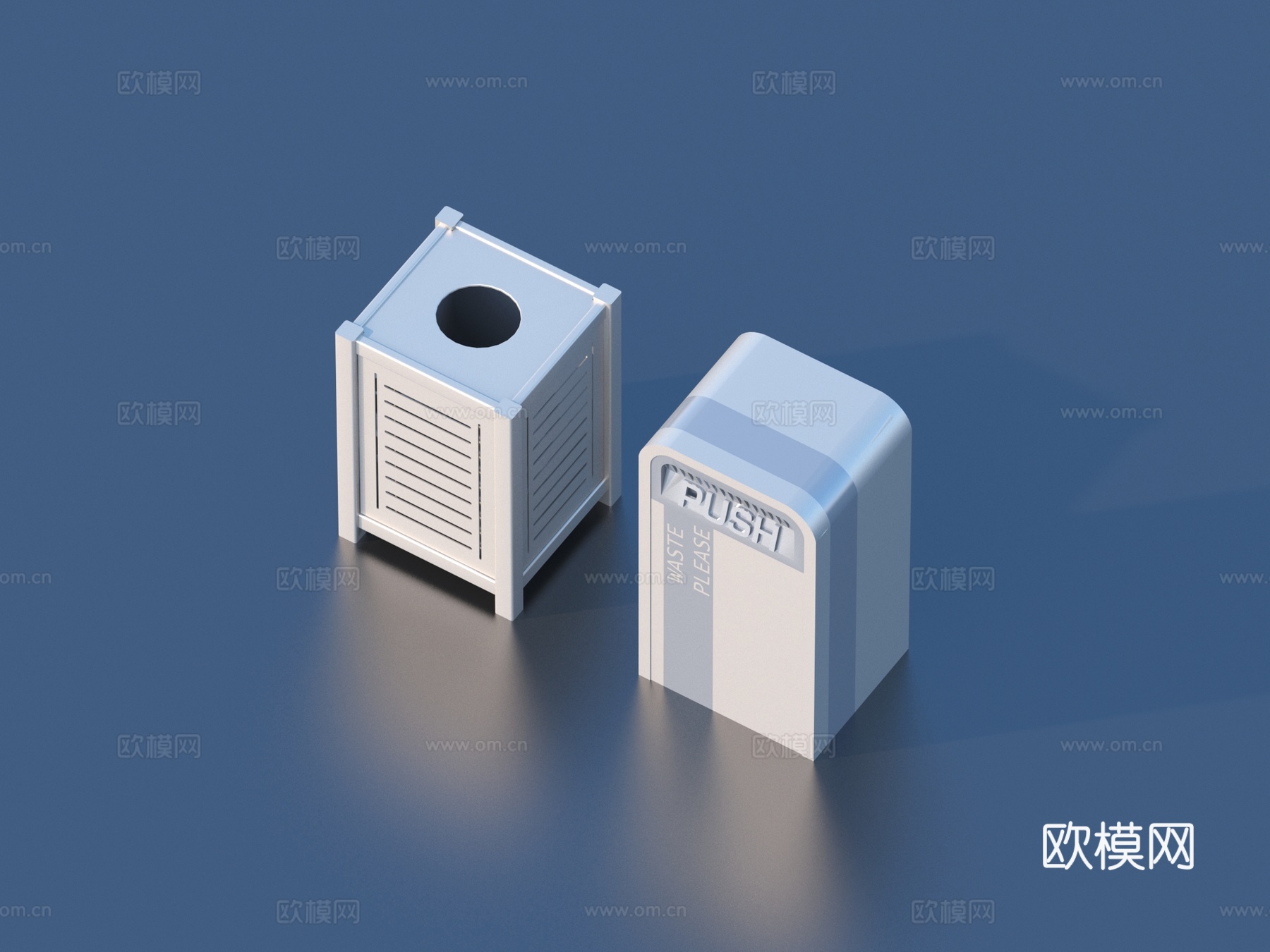 回收桶 垃圾桶 小品3d模型