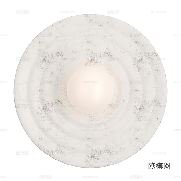 現(xiàn)代意式大理石圓盤裝飾壁燈3d模型下載(渲染圖2)
