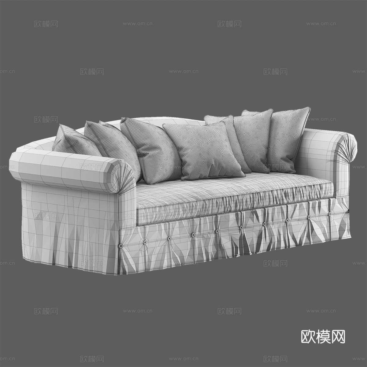 现代布艺双人沙发3d模型