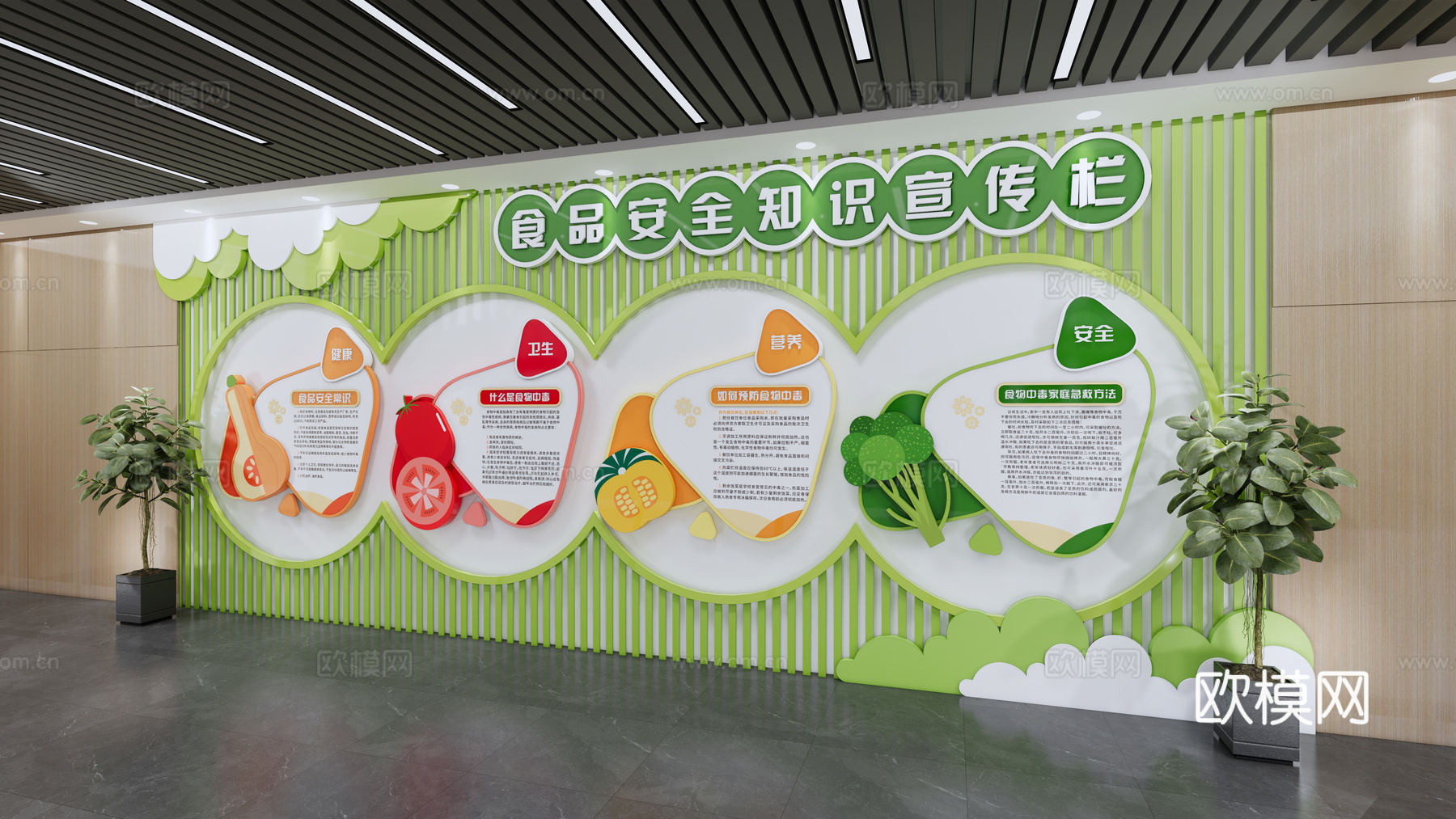 现代食品安全文化墙su模型下载
