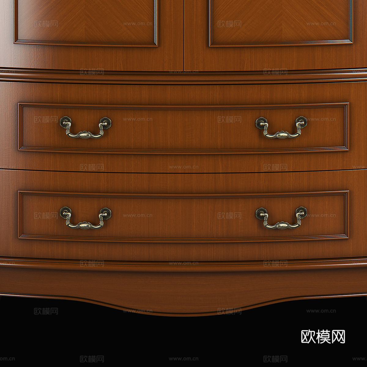 美式复古成品衣柜3d模型
