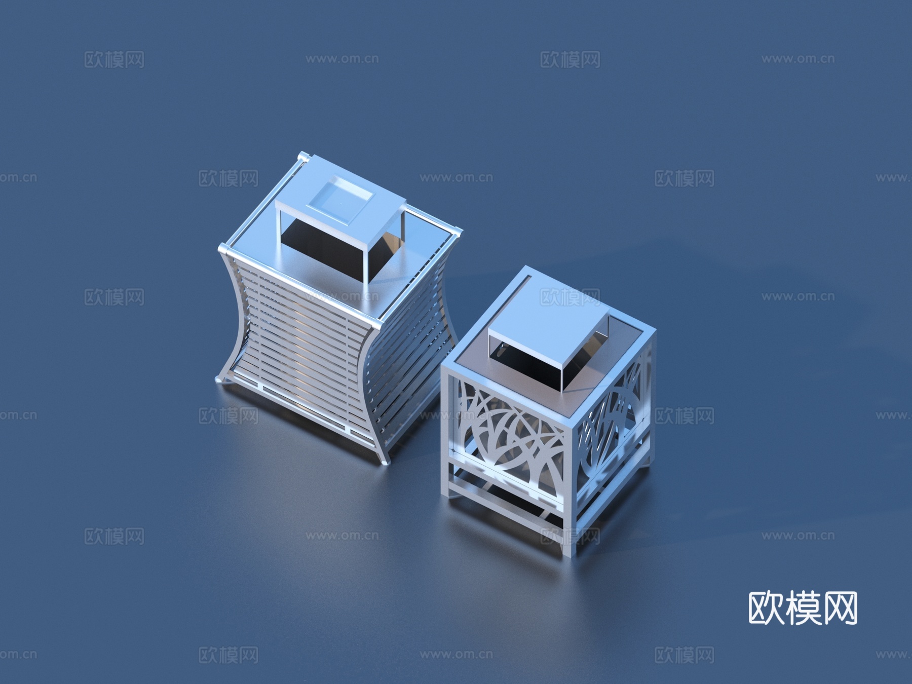 回收桶 垃圾桶 小品3d模型