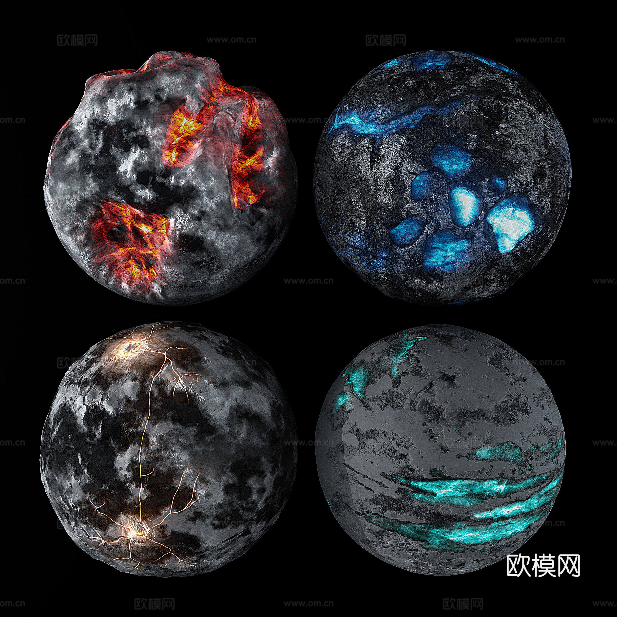 现代星球墙饰挂件su模型下载
