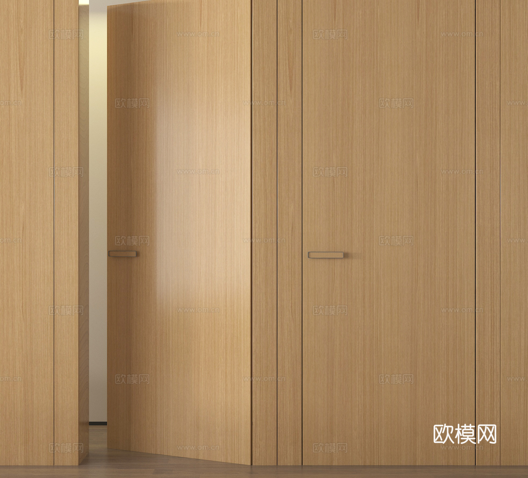 现代单开门 极简隐形门 卧室门3d模型