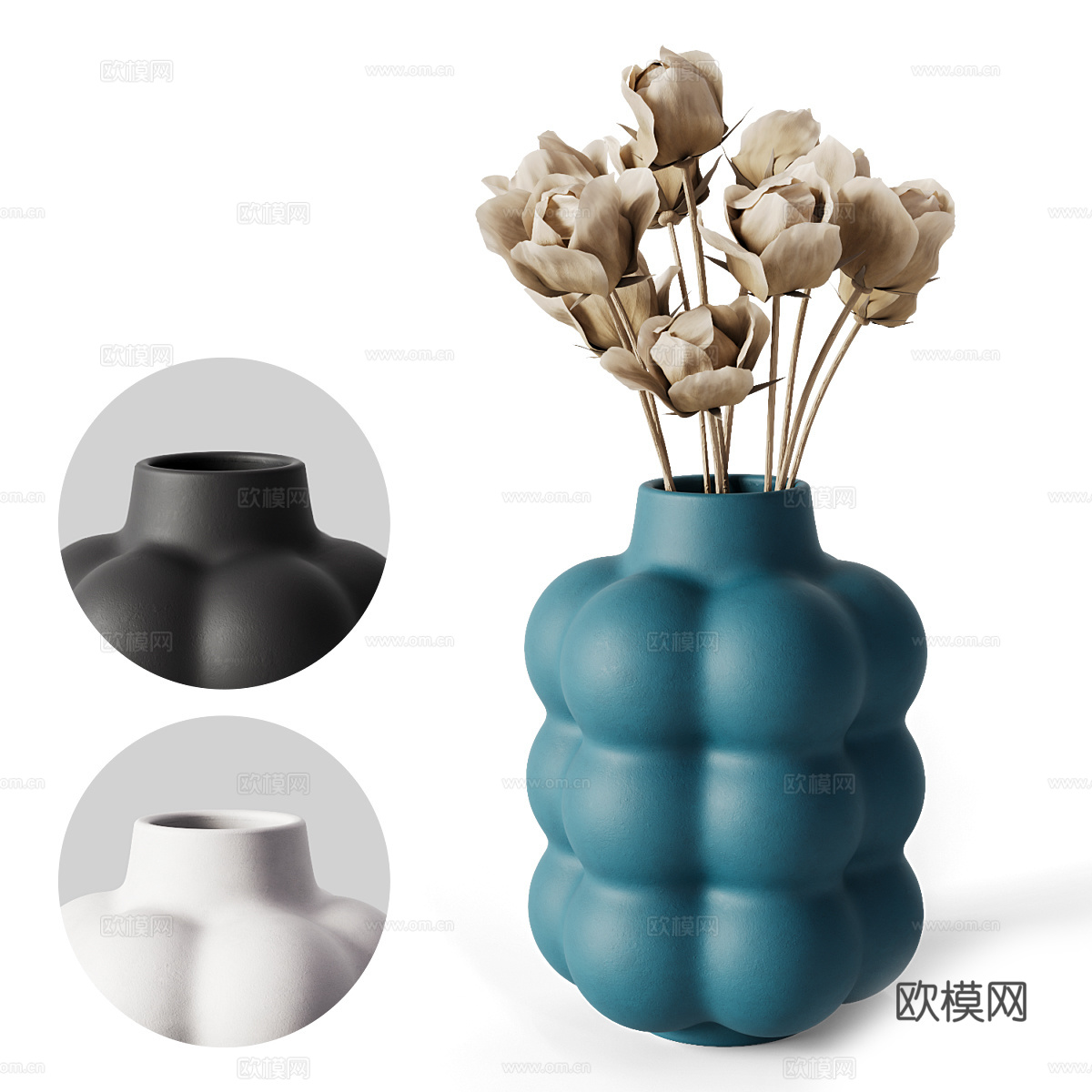 现代意式花瓶花艺3d模型
