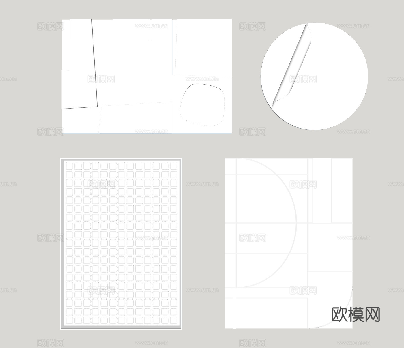 现代墙饰挂件su模型下载