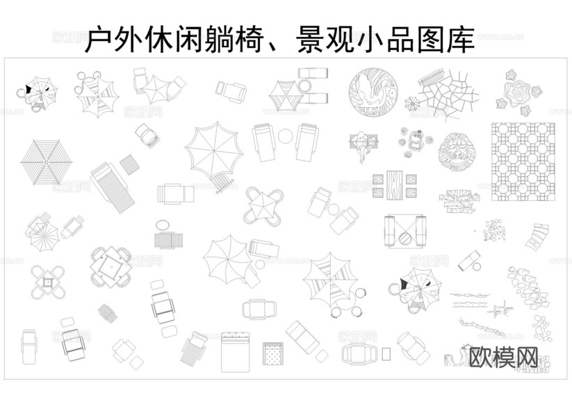 戶外家具小品CAD圖庫cad施工圖下載(渲染圖6)