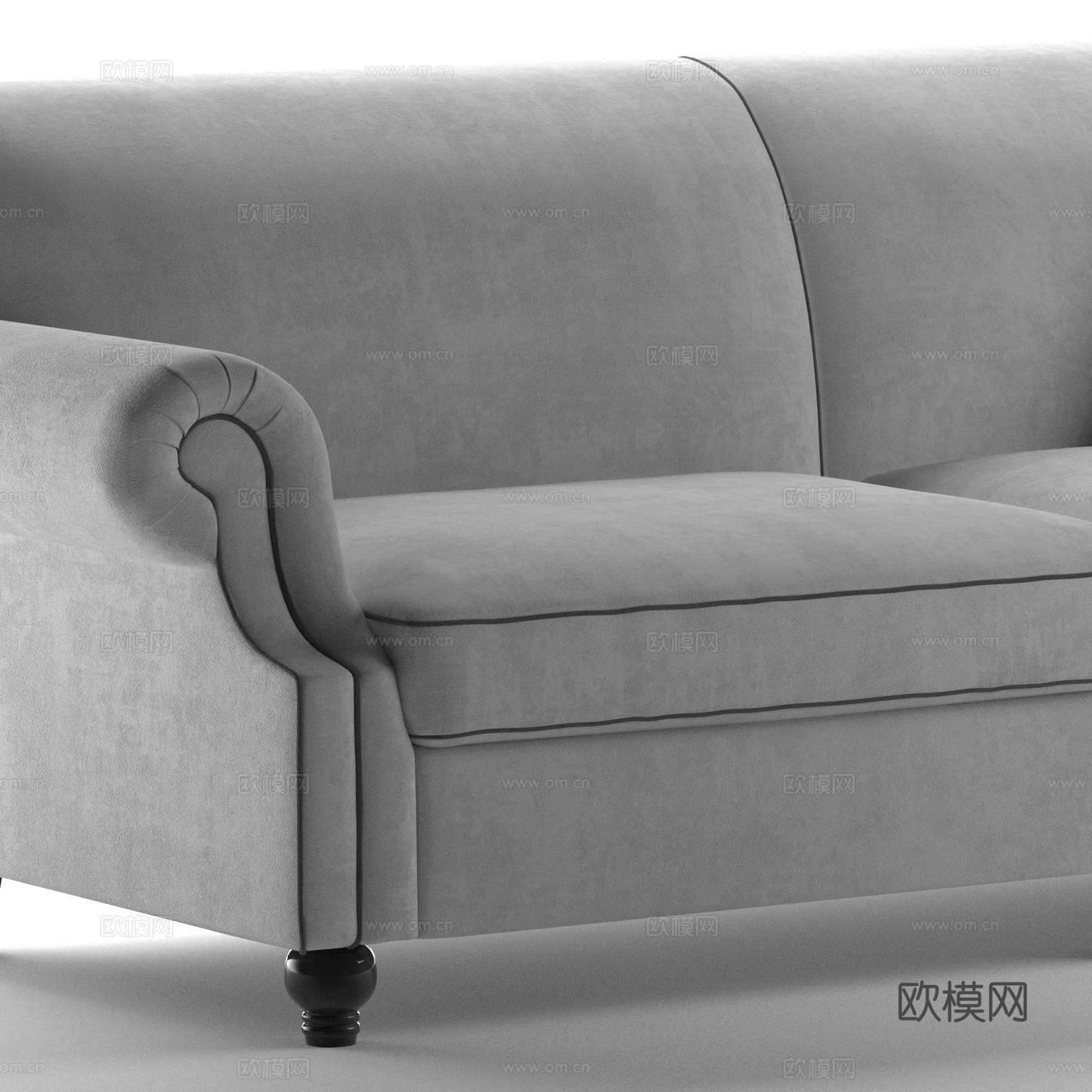 美式简约沙发 双人沙发3d模型